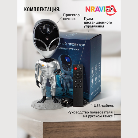 Проектор звездного неба NRAVIZA Детям Ночник инопланетянин