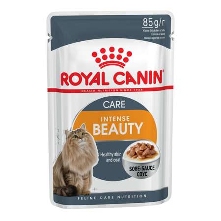 Корм влажный для кошек ROYAL CANIN Intense beauty 85г соус для поддержания красоты шерсти пауч