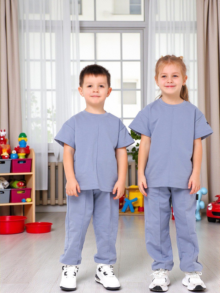 Спортивный костюм VEDDI 2080/6041фп-2024-серо-голубой - фото 3