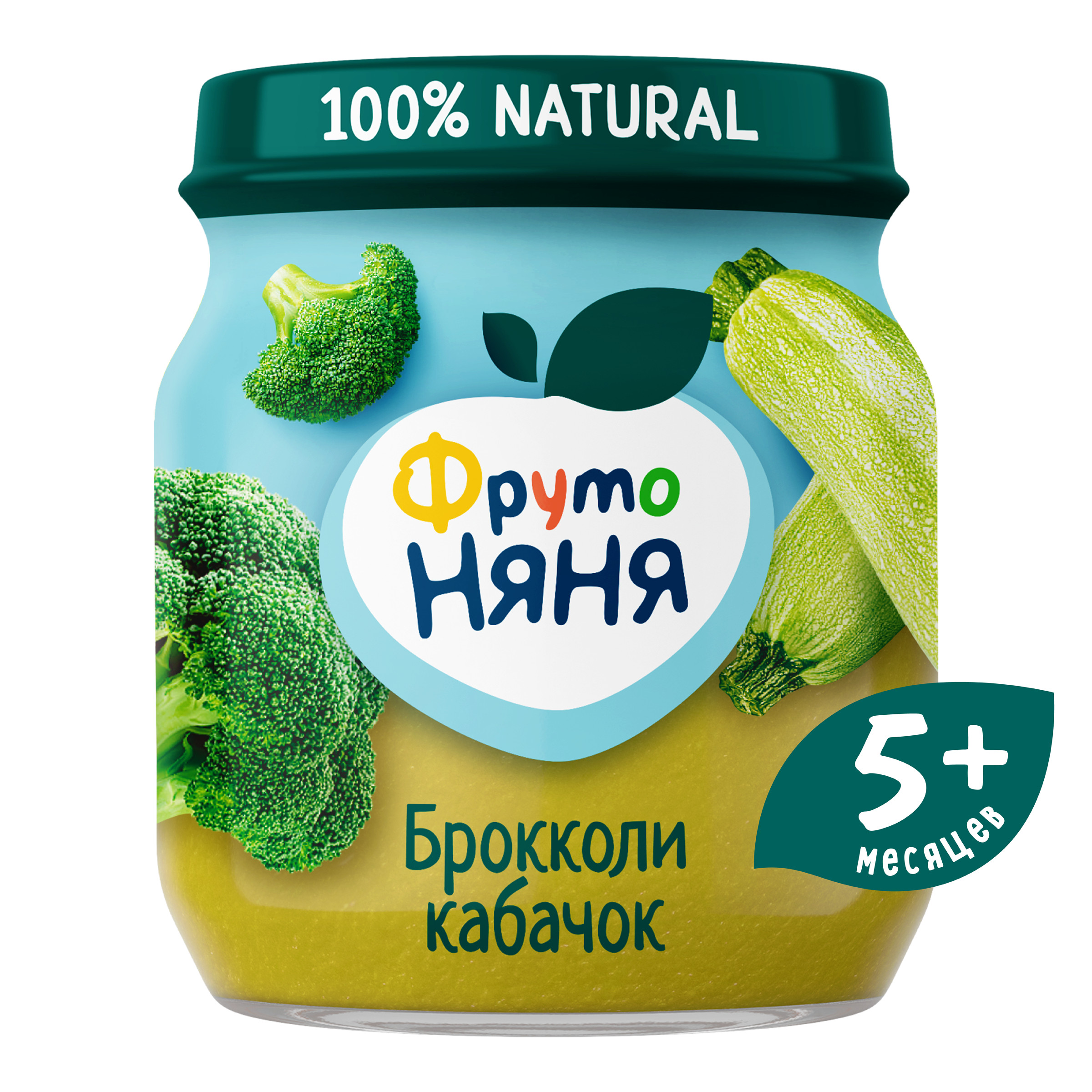Пюре ФрутоНяня Брокколи-кабачок с 5 мес 110 г - фото 1