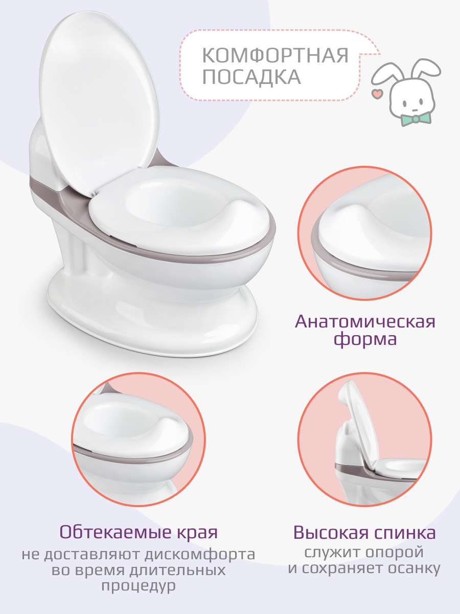 Горшок KidWick Панда музыкальный серый - фото 2