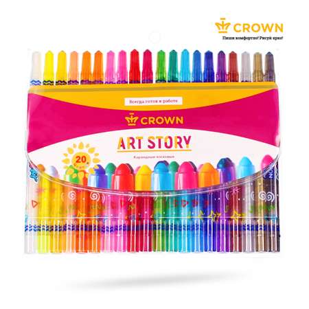 Восковые мелки CROWN 20 шт.