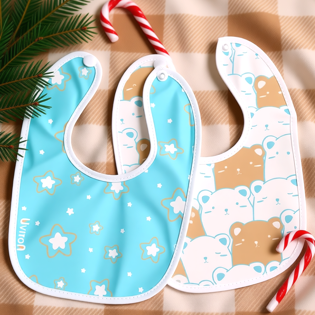 Нагрудник Uviton текстиль 2 шт. в ассортименте - фото 1