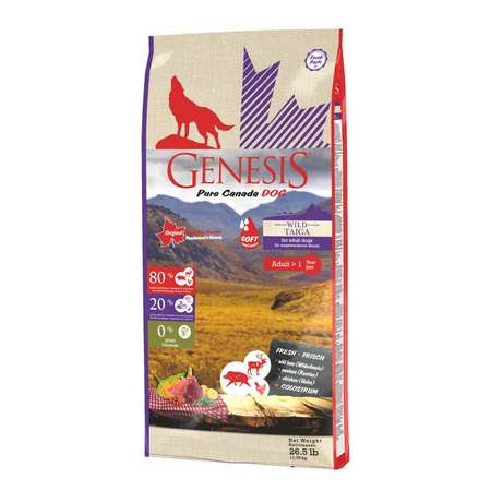 Корм для собак Genesis Pure Canada Wild Taiga Soft с мясом дикого кабана северного оленя и курицы 11.79кг