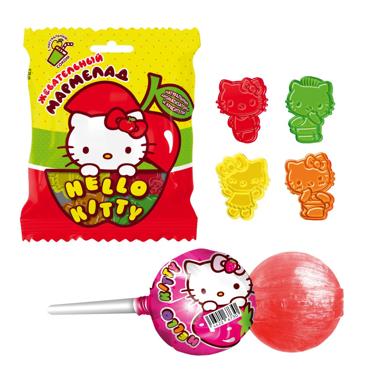Мармелад Hello Kitty с карамелью на палочке с игрушкой 42г - фото 2