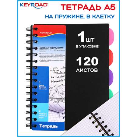 Общая тетрадь KEYROAD клетка 120 лист.