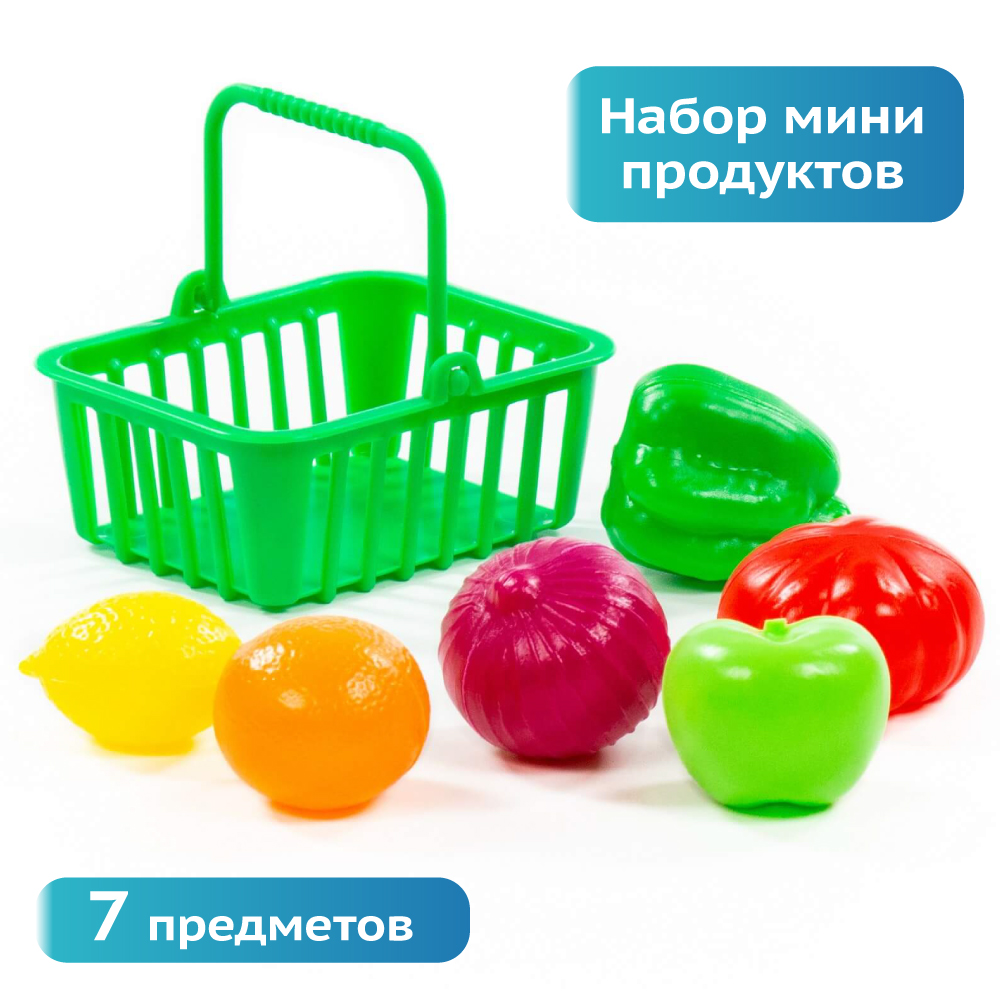 Игровой набор Полесье продукты, тележки и корзинки - фото 1