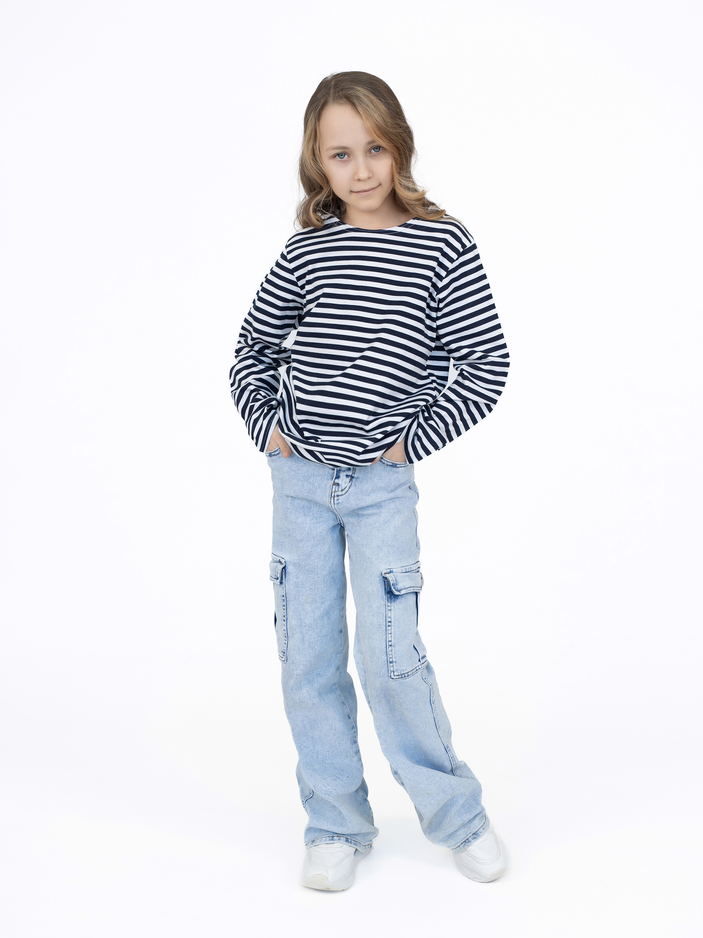 Лонгслив Утенок 516 темно-синий полоска - фото 34