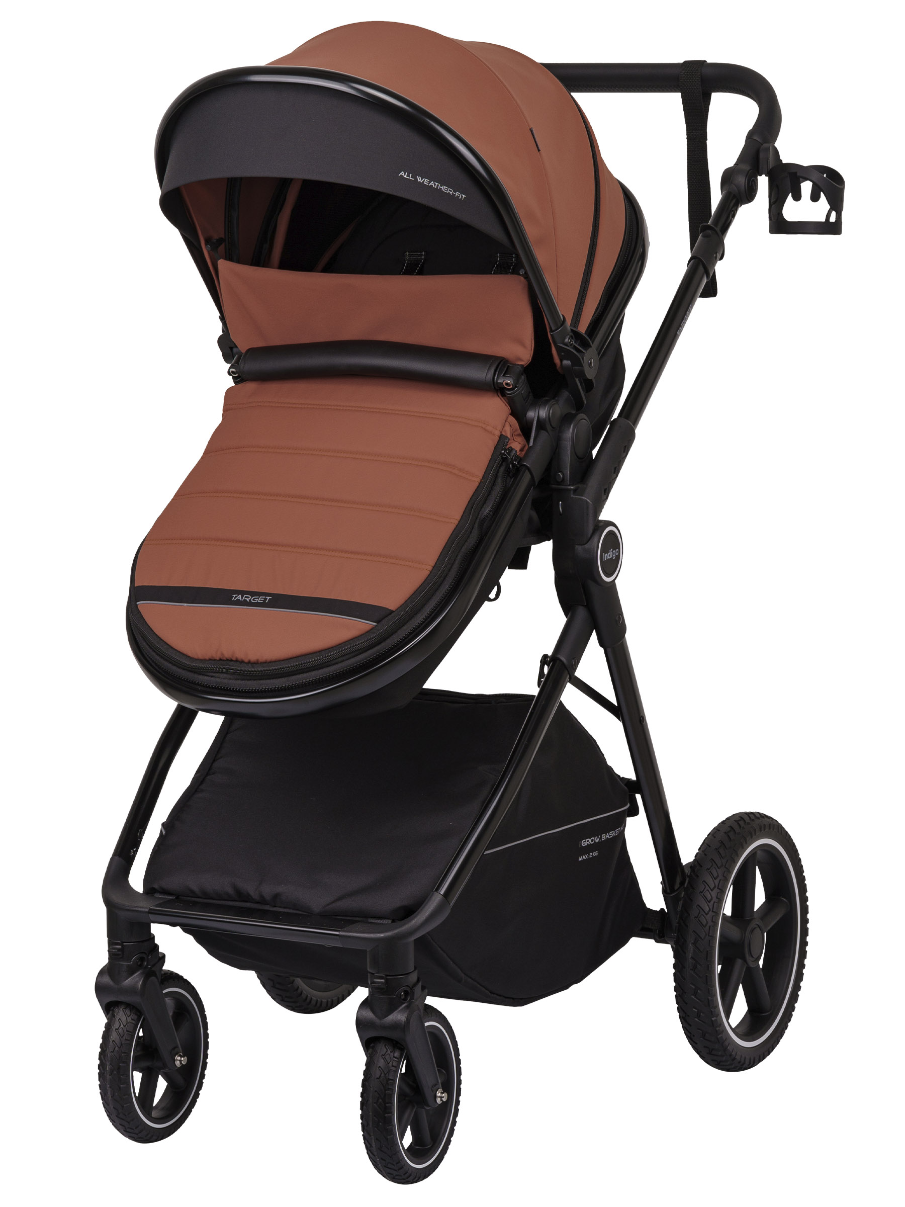 Коляска трансформер Indigo TARGET 3в1 оранжевый - фото 24