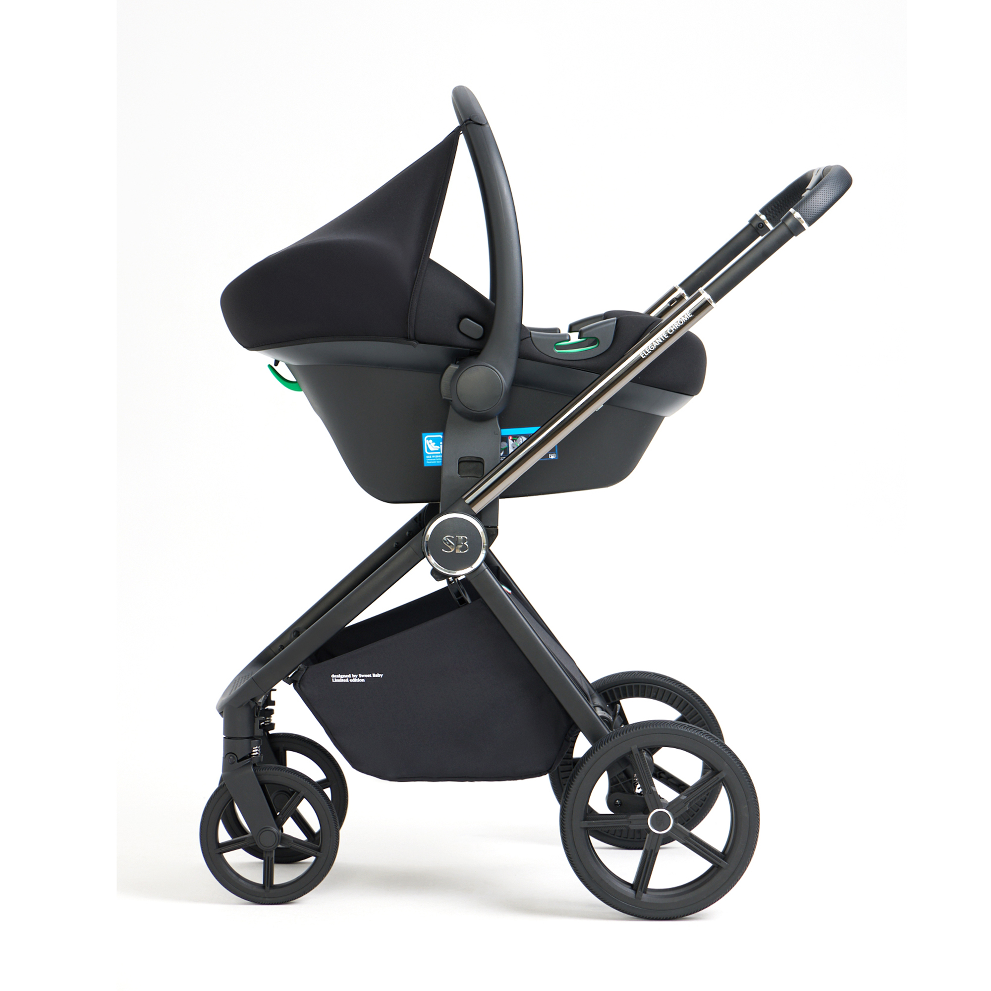 Коляска 3в1 Sweet Baby Elegante Chrome Black черный - фото 78