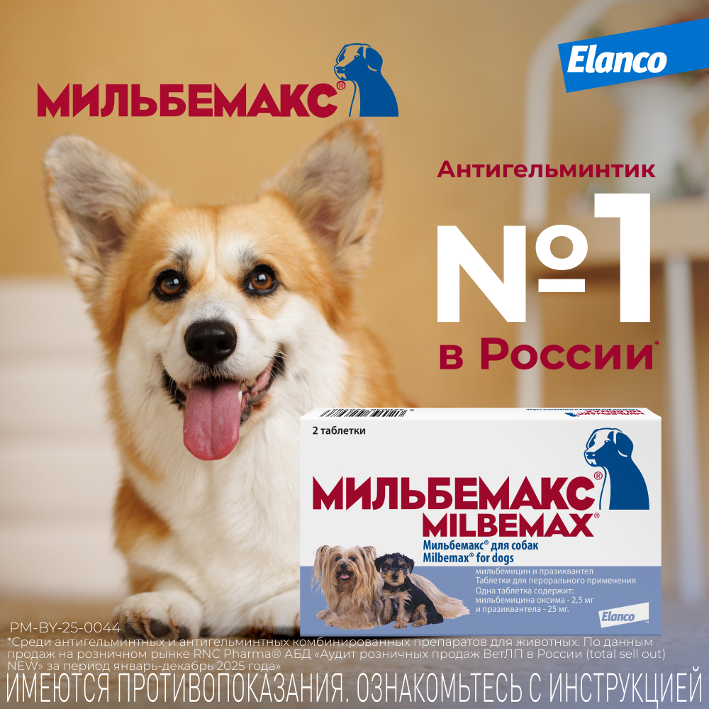 Антигельминтик для щенков и собак Elanco Мильбемакс малых пород 2таблетки - фото 9