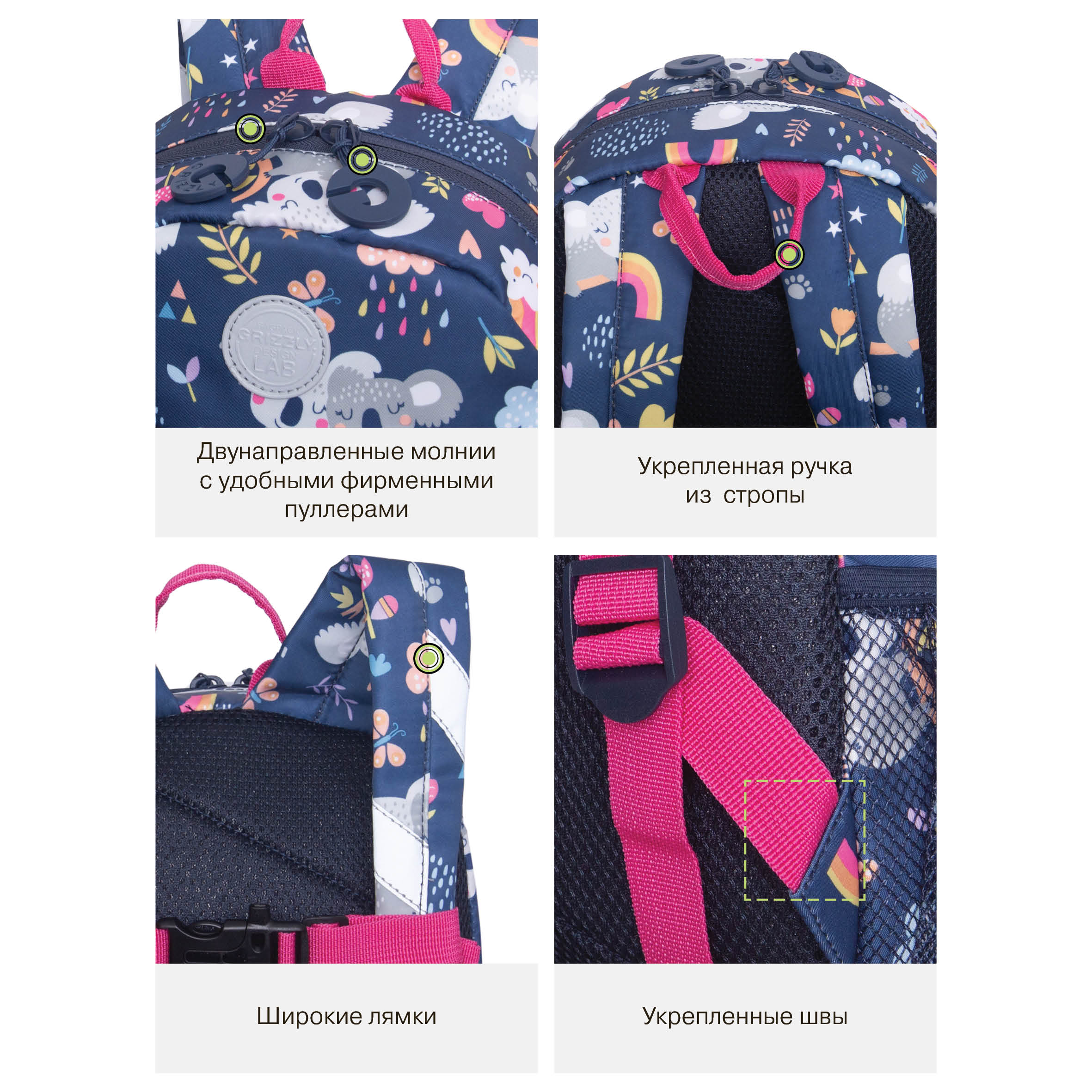 Рюкзак дошкольный Grizzly Паны - фото 13