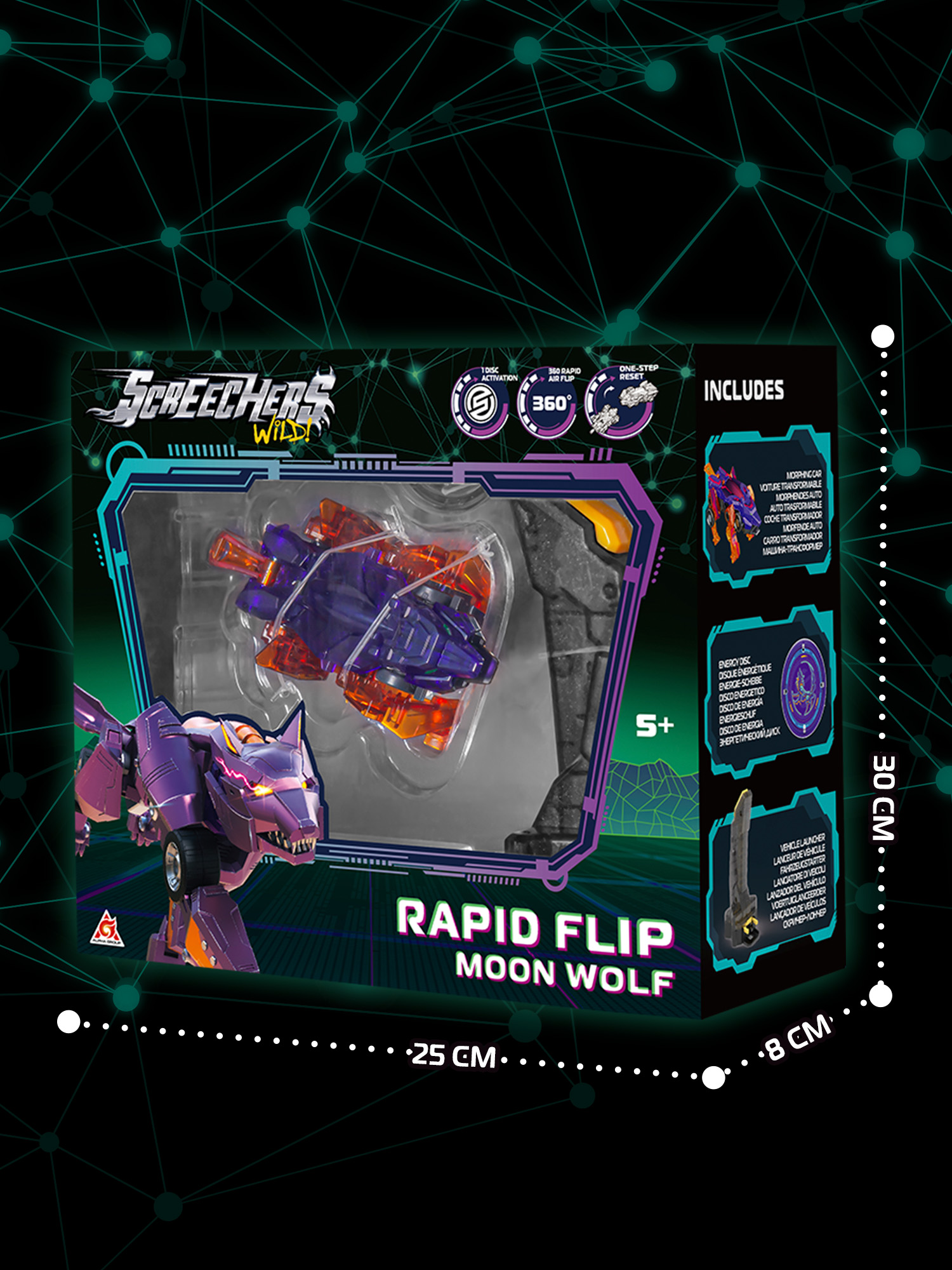 Игровой набор Screechers Wild Рэпидфлип Мун Вульф - фото 12