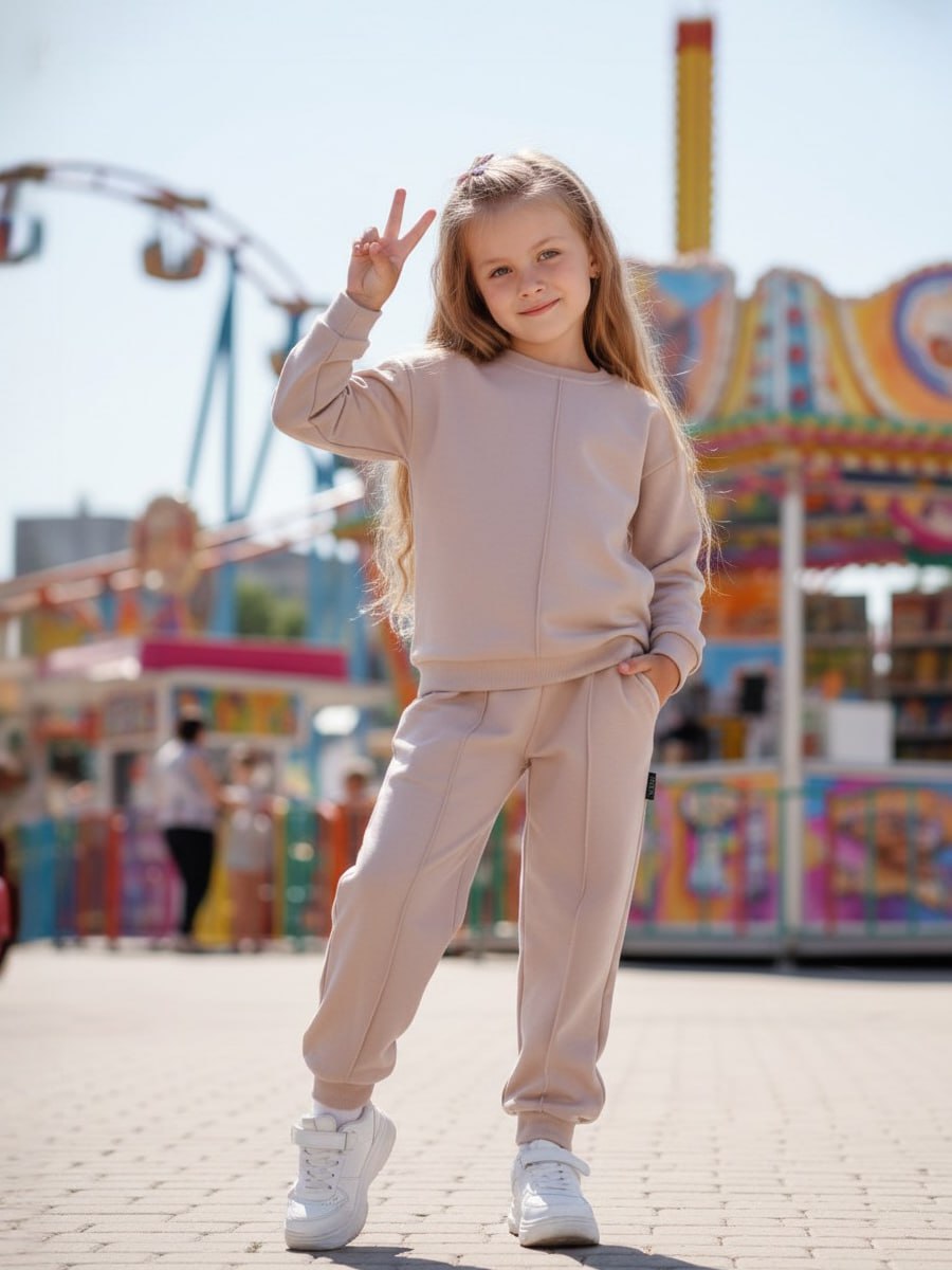 Костюм спортивный VEDDI 2260/6041фп-2024-бежевый - фото 5