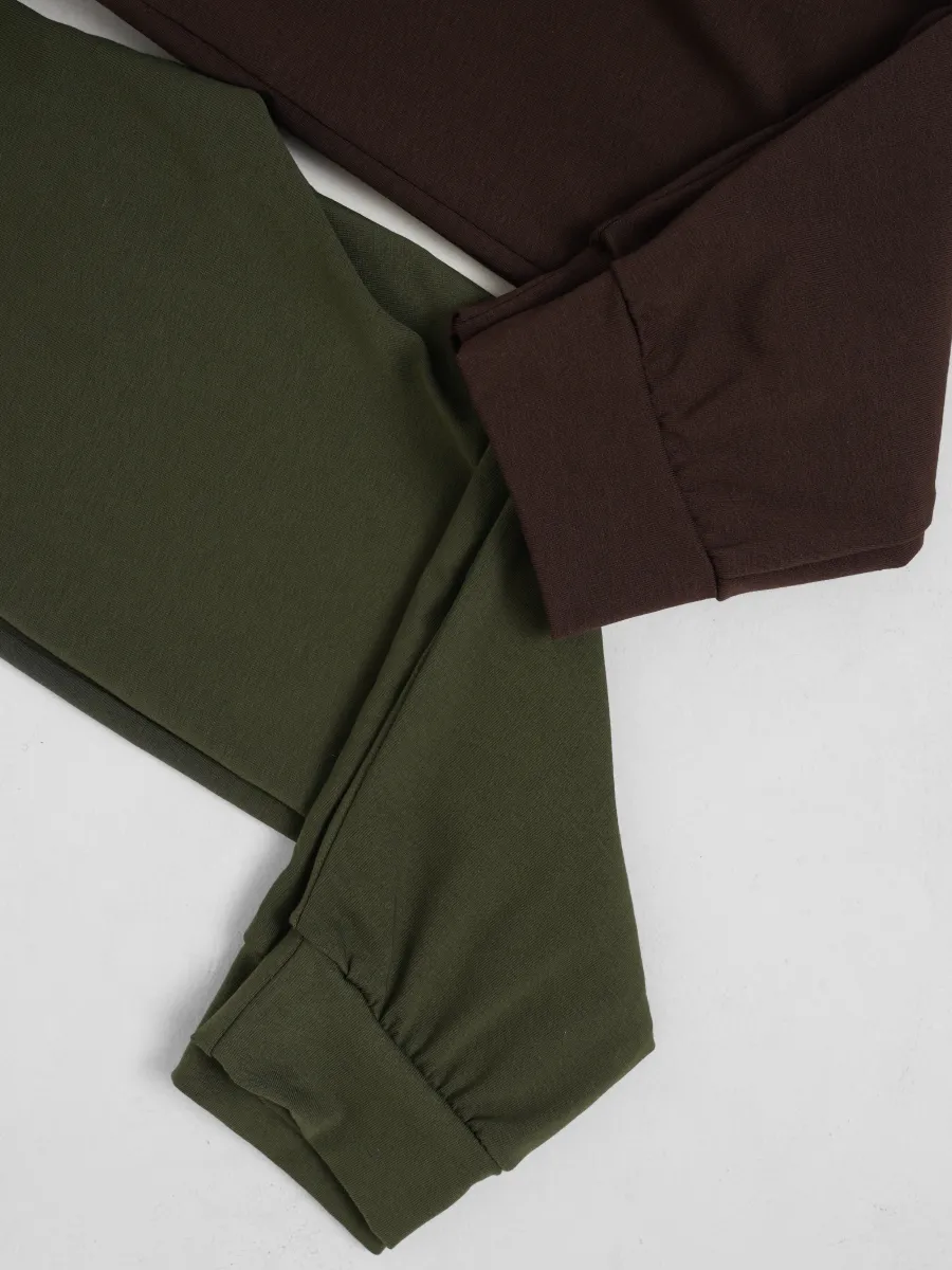 Спортивные брюки 2 шт Супер Пупс 2пр/штаны/хаки/шоколад - фото 12