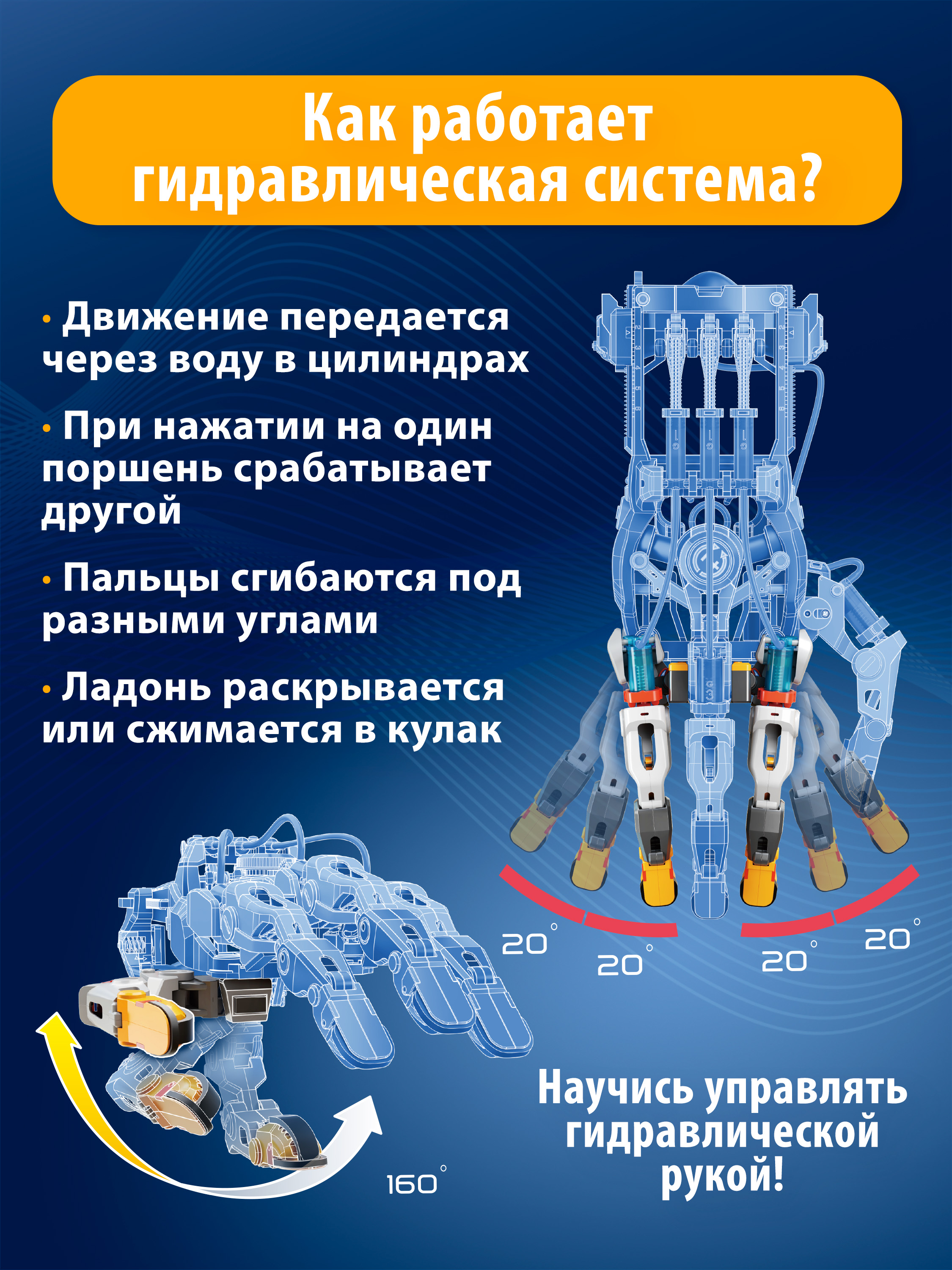 Конструктор Bondibon Робототехника Рука гидравлика 203 дет. - фото 11