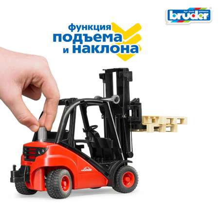 Погрузчик Bruder Linde H30D с паллетами