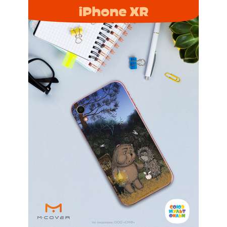 Силиконовый чехол Mcover для смартфона Apple iPhone XR Союзмультфильм Ежик в тумане и медвежонок