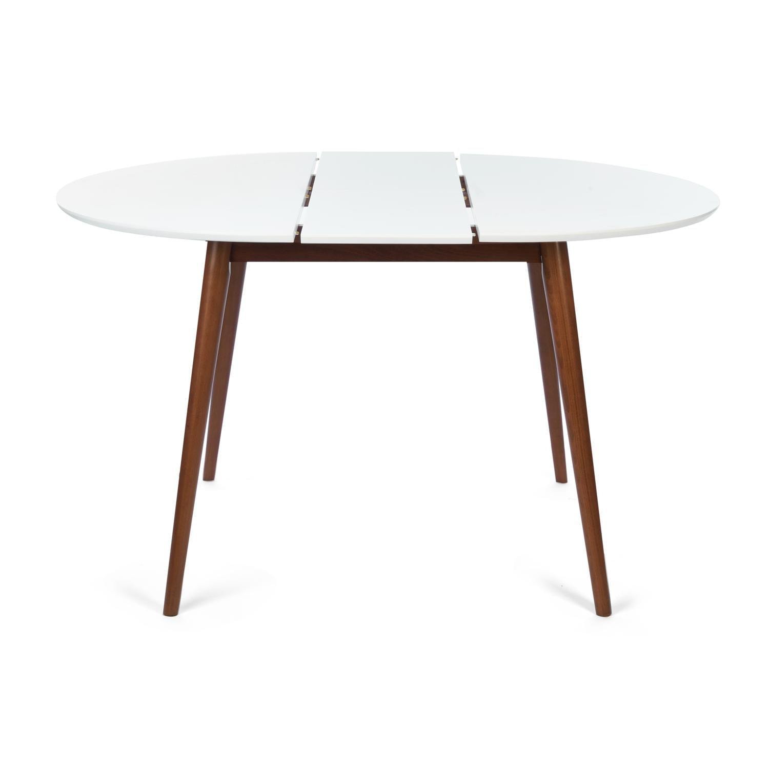 Стол обеденный раскладной TETCHAIR BOSCO (Боско), 100х100 см, белый/коричневый - фото 4