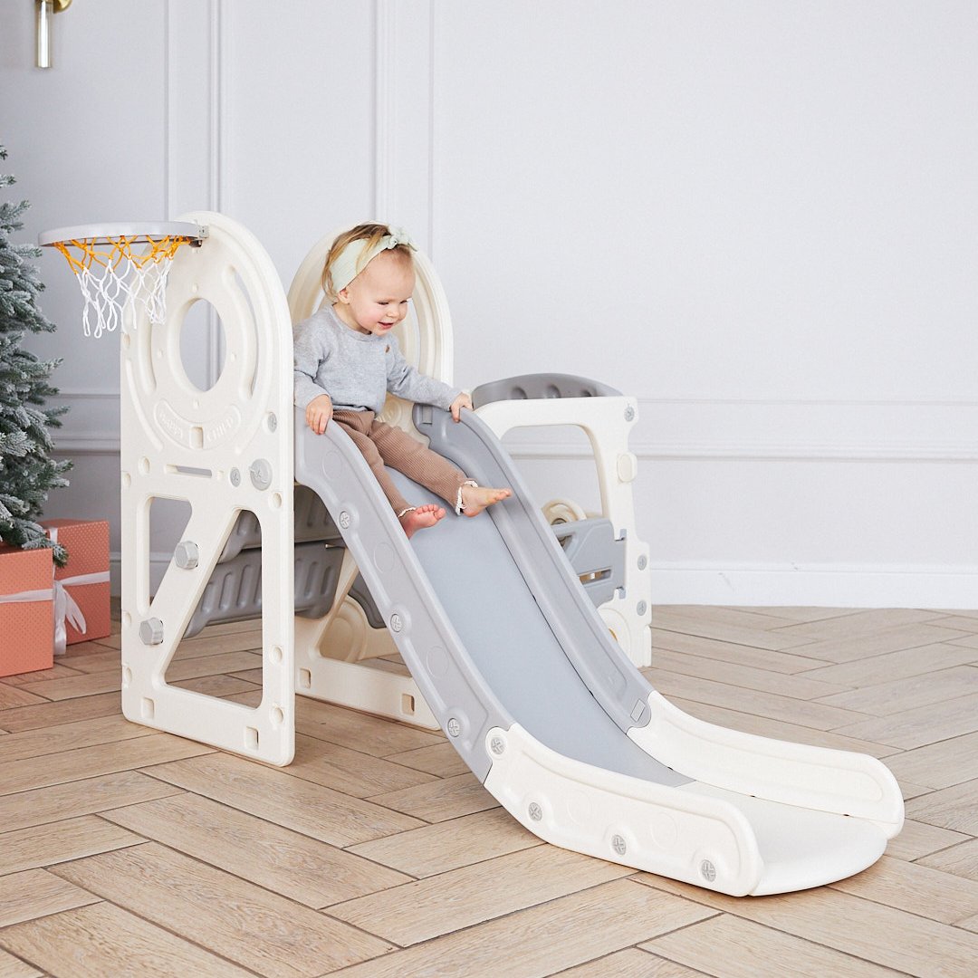 Игровой комплекс UNIX Kids Bus grey с горкой и баскетбольным кольцом - фото 14
