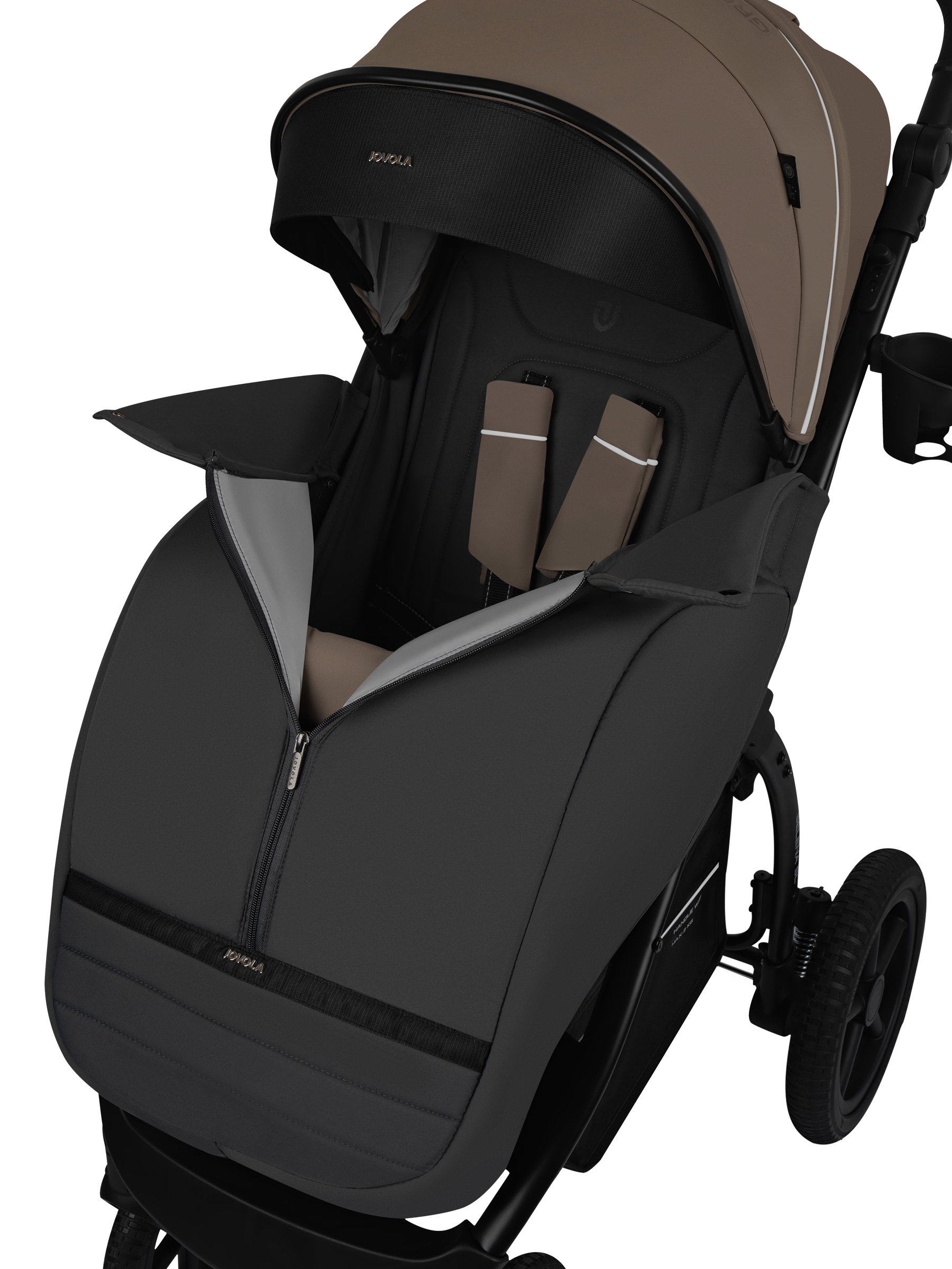 Коляска прогулочная JOVOLA Selena SL темно-бежевый-серый - фото 26