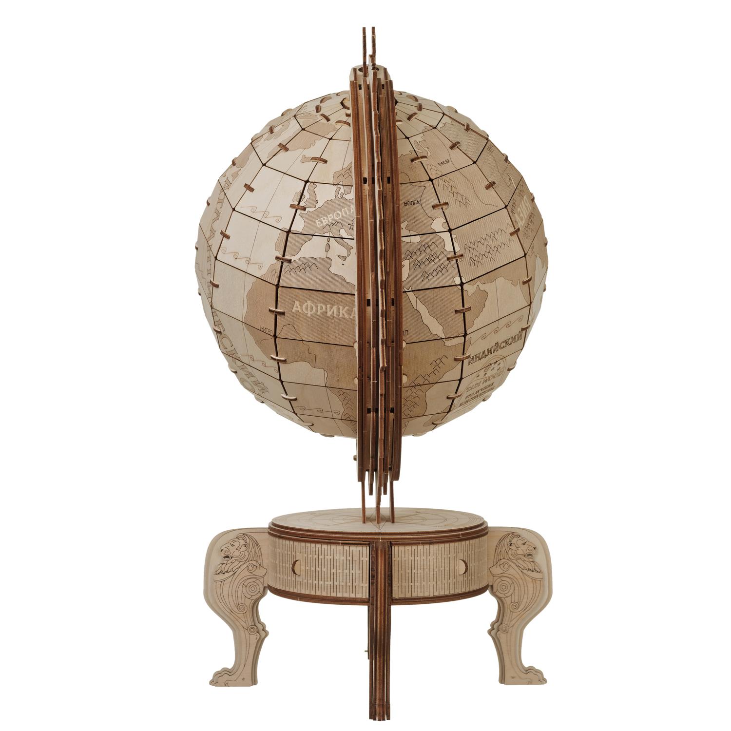 Конструктор TADIWOOD Глобус деревянный 383 дет. INT-003 - фото 3
