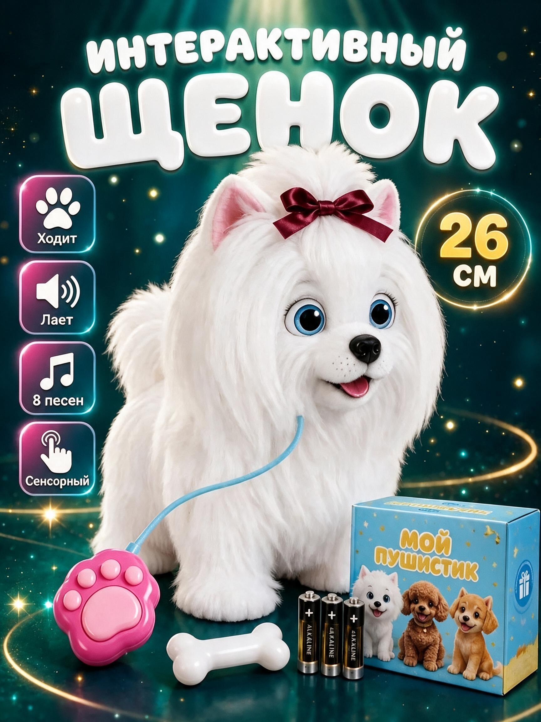 Мягкая игрушка FAVORITSTAR DESIGN Интерактивный щенок йорк - фото 1
