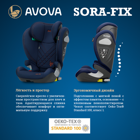 Автокресло Avova Sora-Fix Isofix 2/3 (15-36 кг) синий