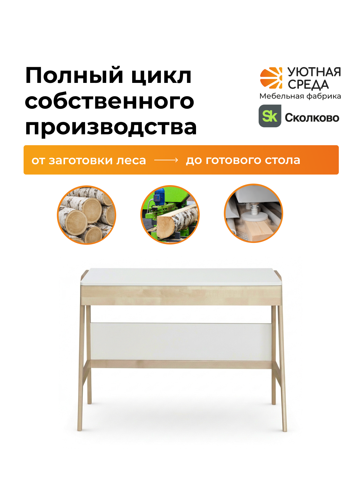 Письменный стол Уютная среда для школьника белый - фото 13