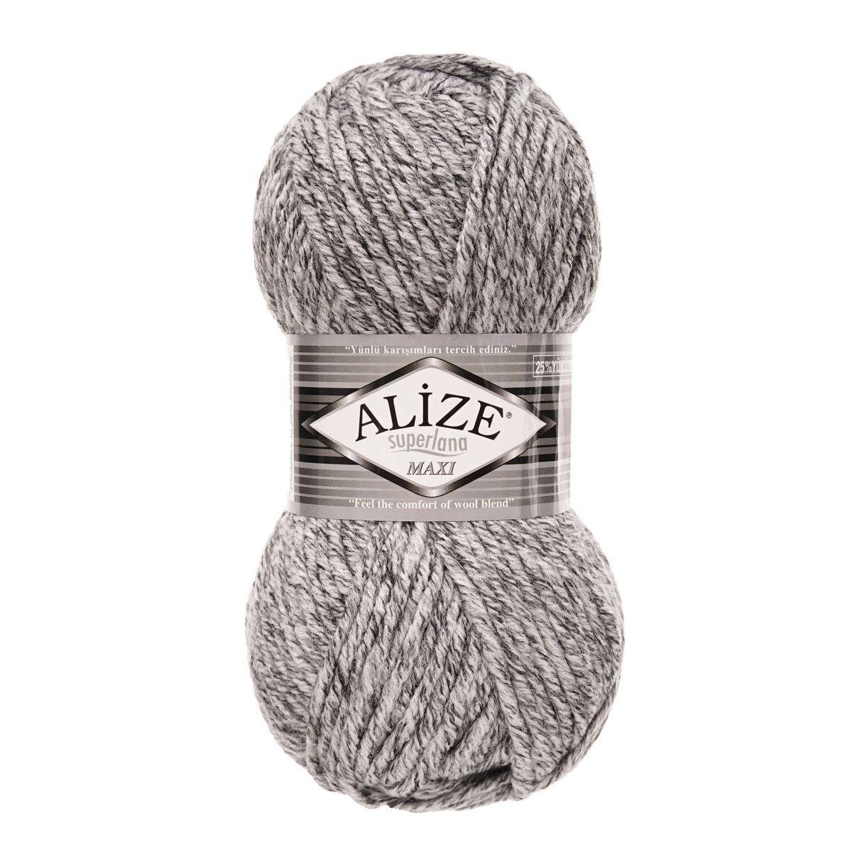 Пряжа Alize полушерстяная мягкая теплая Superlana maxi 100 гр 100 м 5 мотков 801 серый жаспе - фото 6