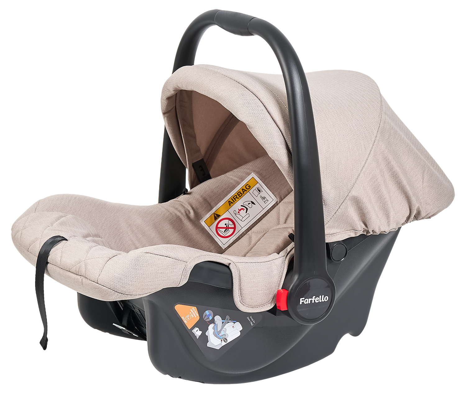 Коляска 3в1 Farfello Baby shell бежевый - фото 25