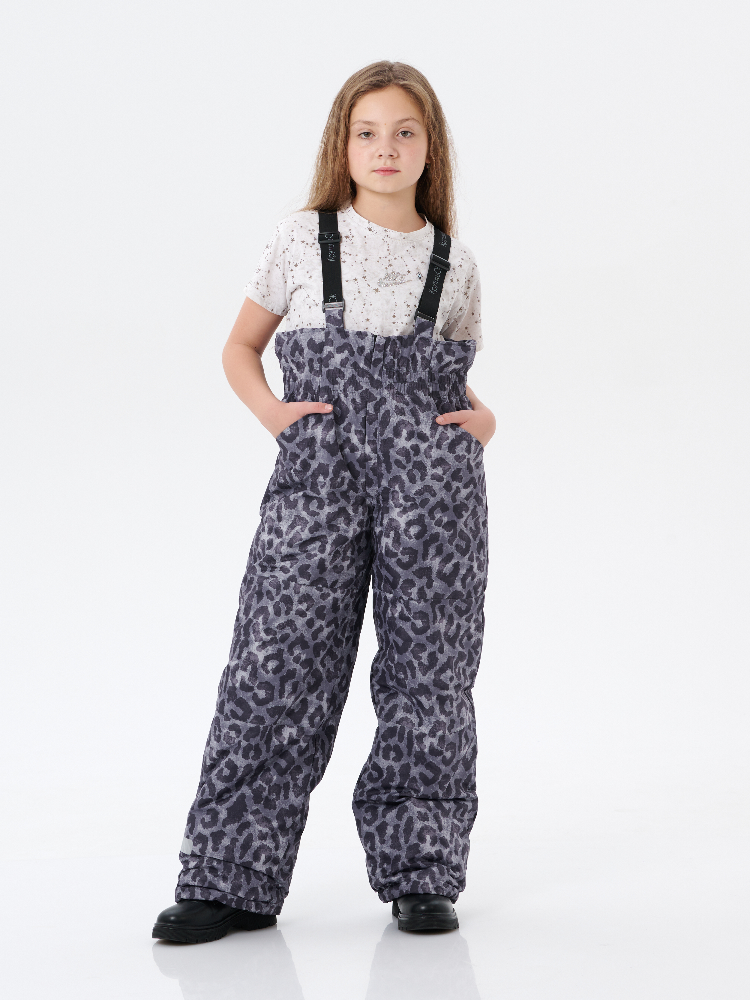 Брюки утепленные КрутышОк Т-067 серый леопард - фото 13