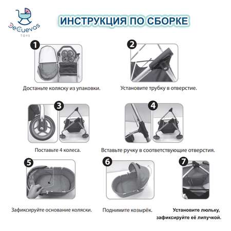 Прогулочная коляска, коляска-люлька для кукол DeCuevas Toys