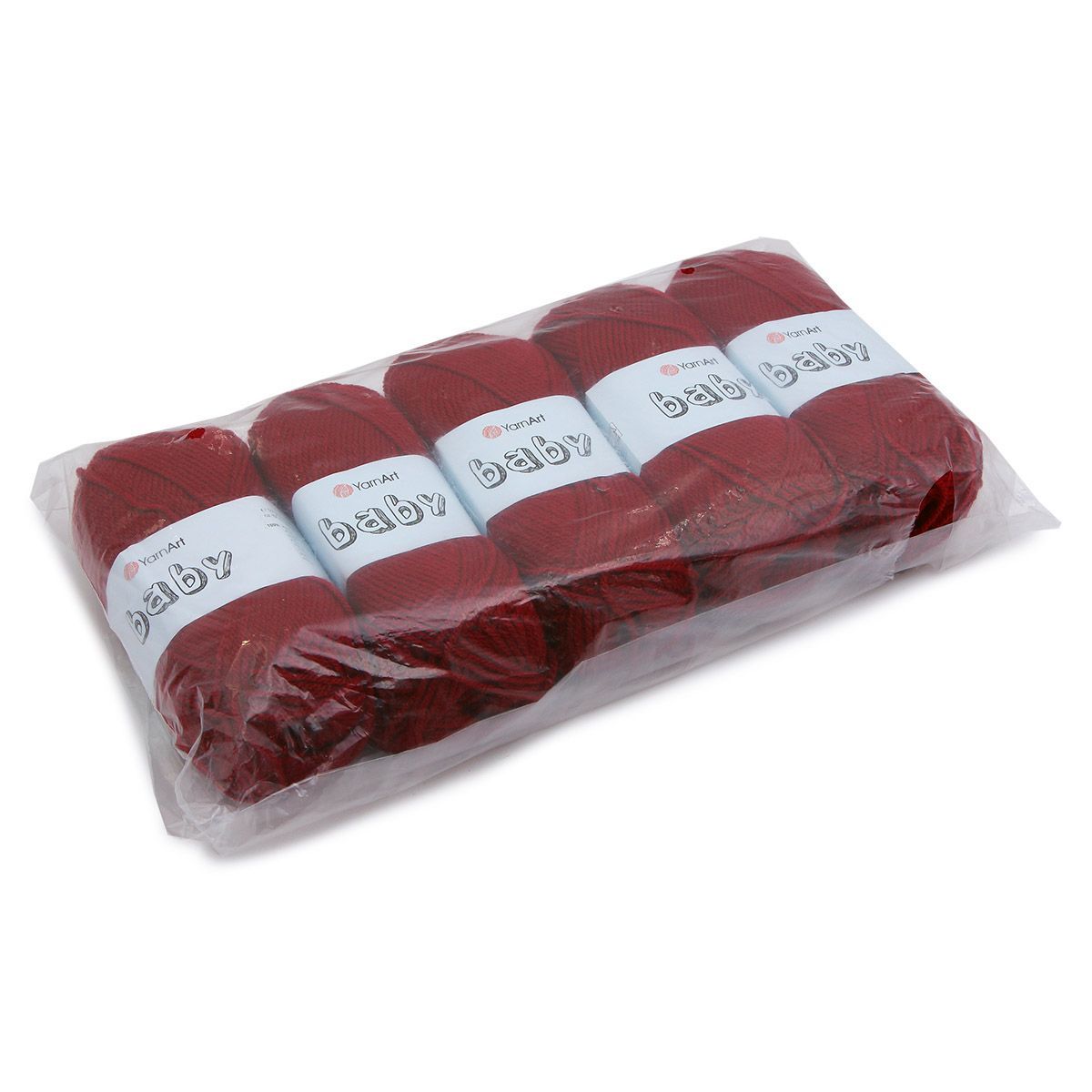 Пряжа для вязания YarnArt Baby 50 гр 150 м акрил мягкая детская 5 мотков 3024 красный - фото 8