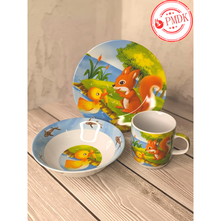 Набор детской посуды Daniks C489 Белочка и утка