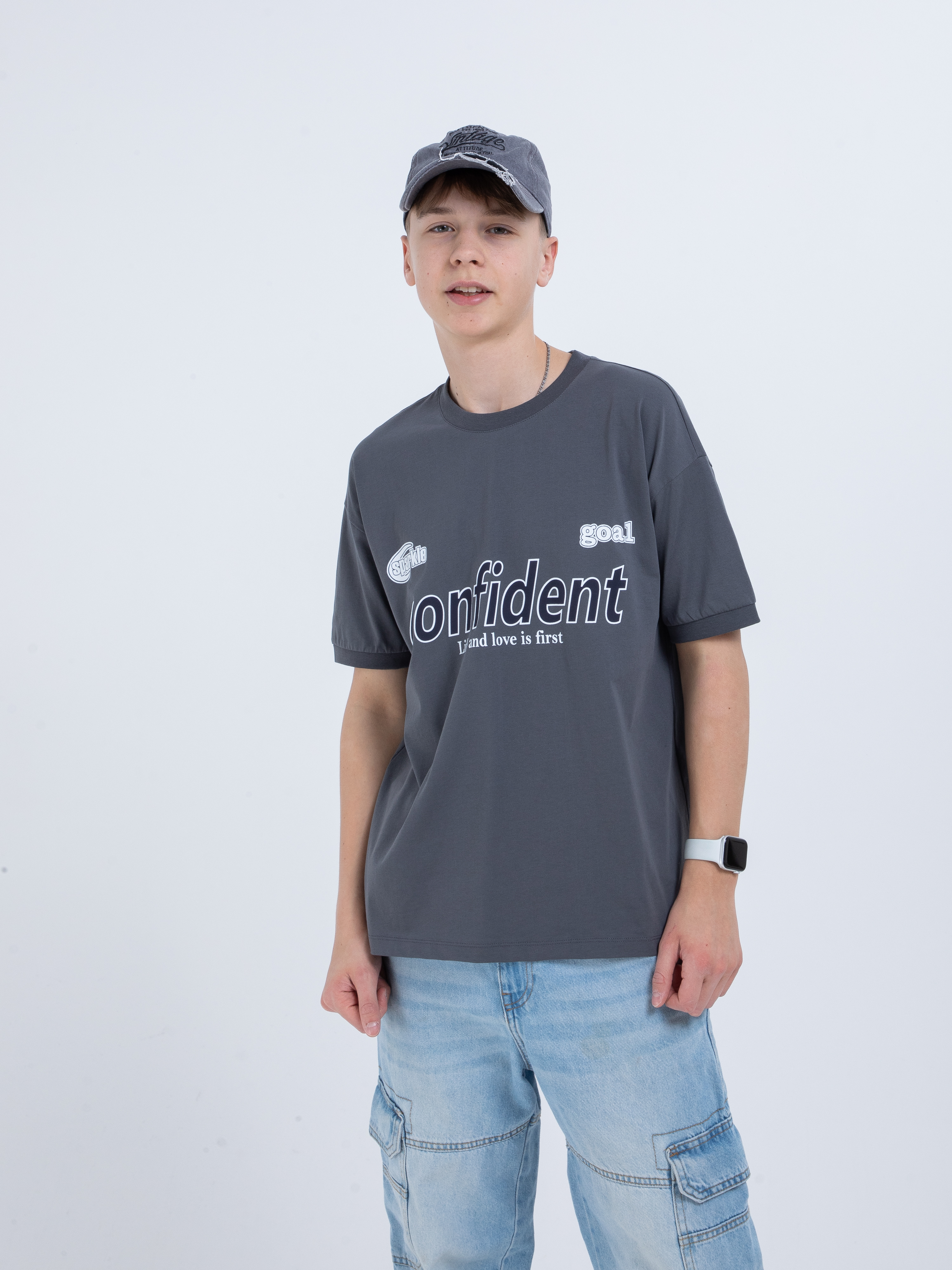 Футболка STELLA MODA 11219_темно-серый - фото 5