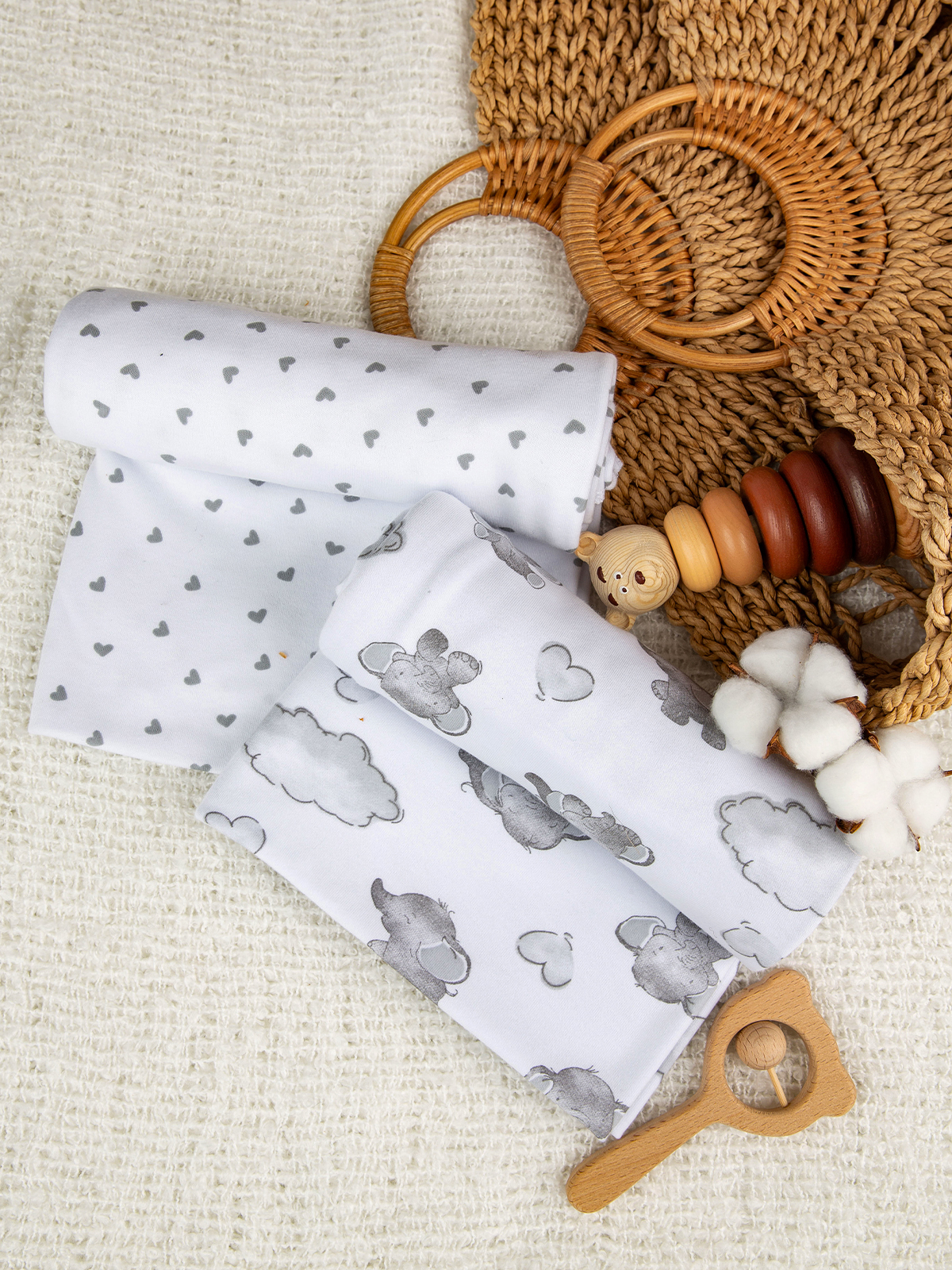 Пелёнка inlovery трикотаж 85х100 см 2 шт. - фото 1