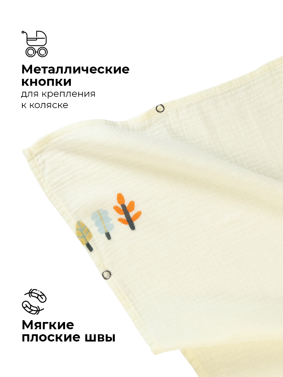 Пеленка муслиновая BUBA KIDS Таёжная ночь 115х115 см 1 шт - фото 3