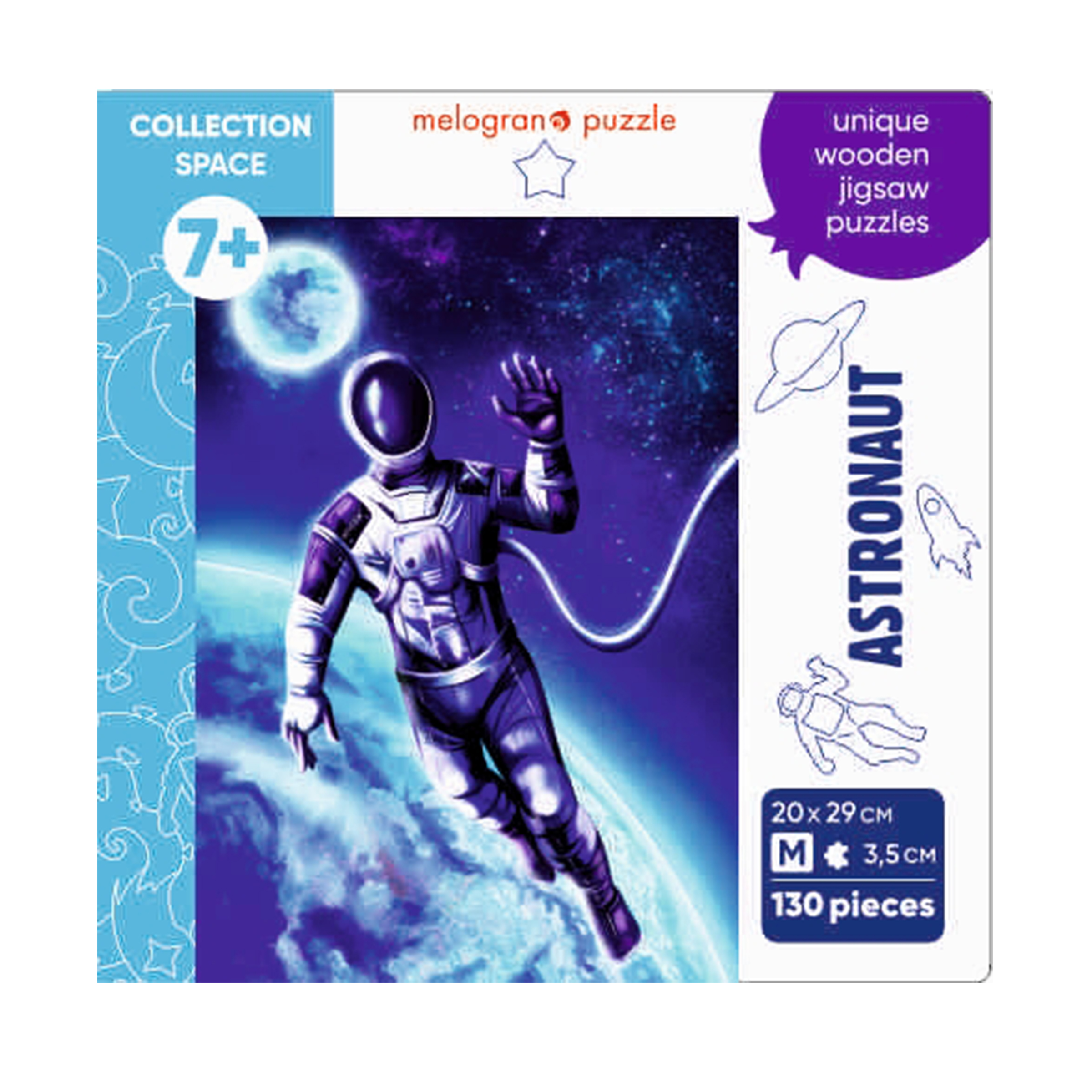 Пазл 1TOY Космонавт деревянный - фото 15