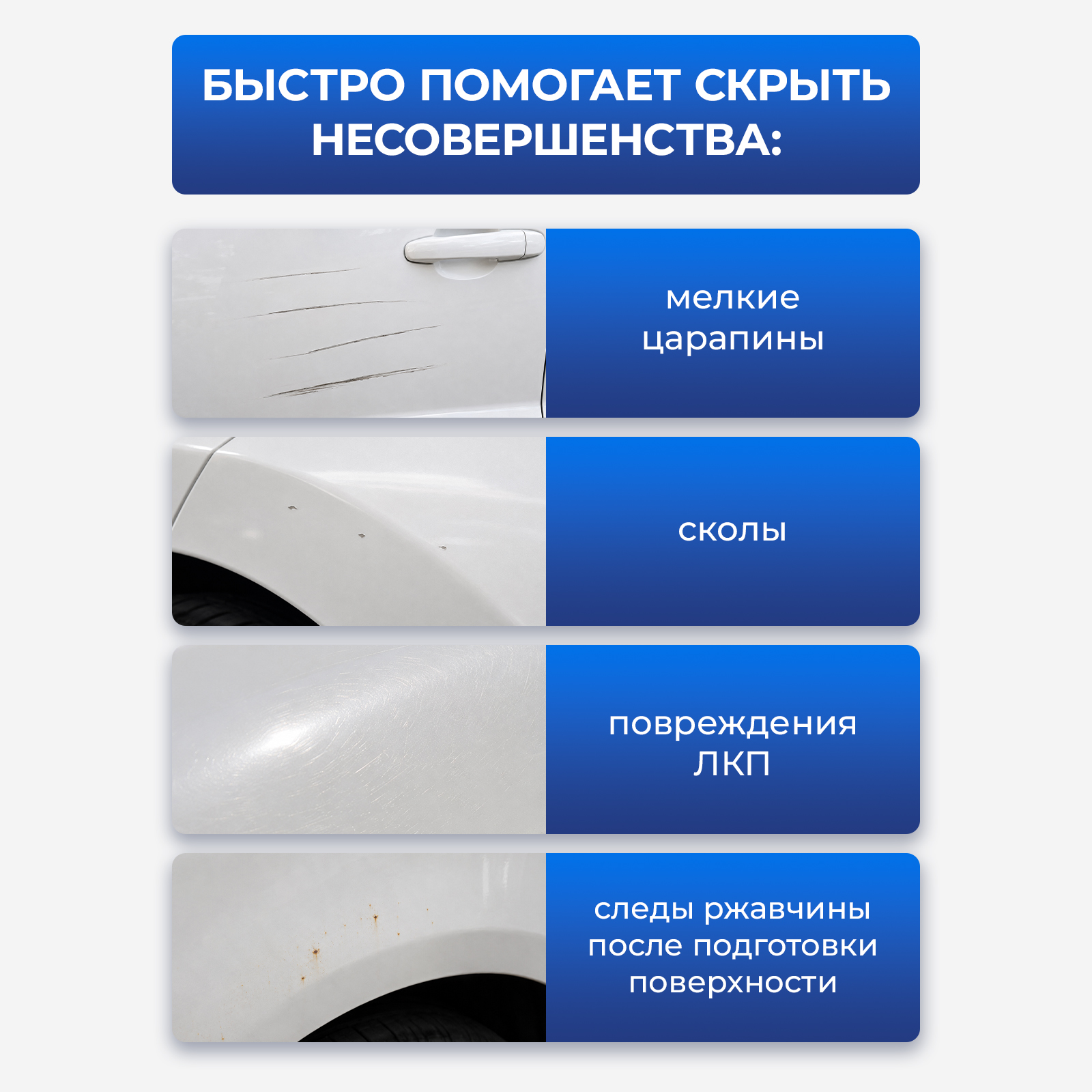 Краска Generalim для машины от царапин и сколов белая 20 мл - фото 2