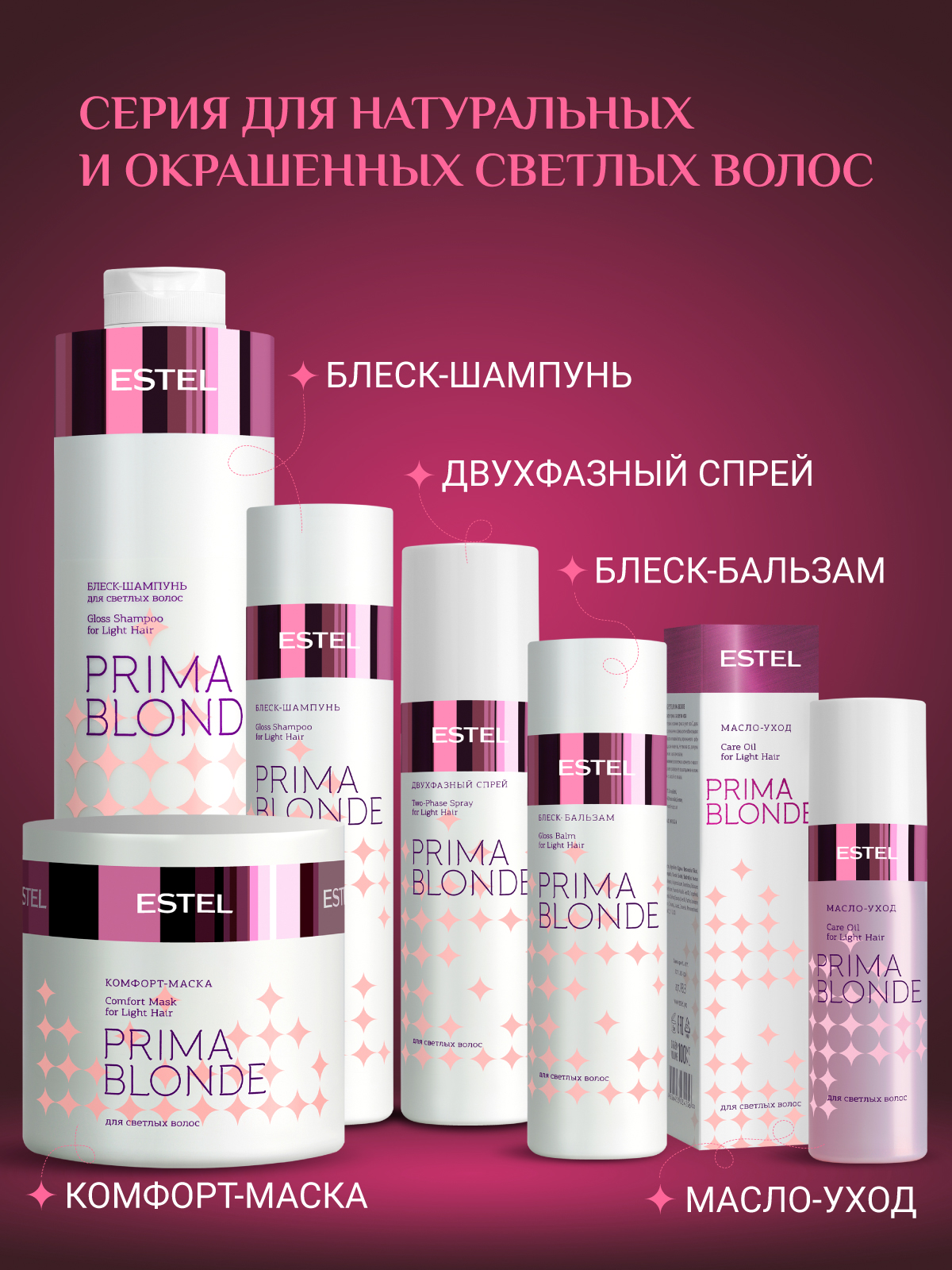 Спрей ESTEL PRIMA BLONDE для блондированных волос двухфазный 200 мл - фото 7