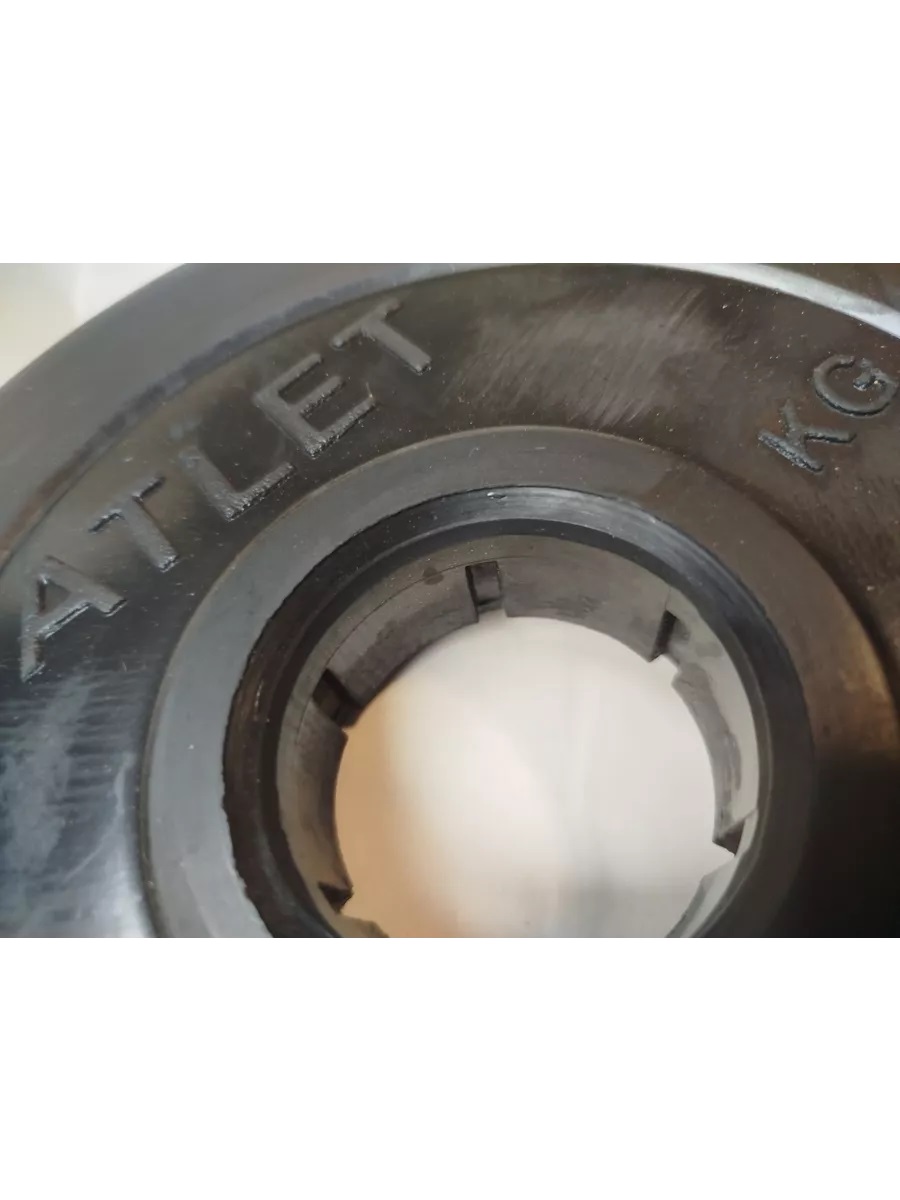 D 51 мм чёрный 10,0 кг Atlet MbBarbell Диск обрезиненный - фото 3