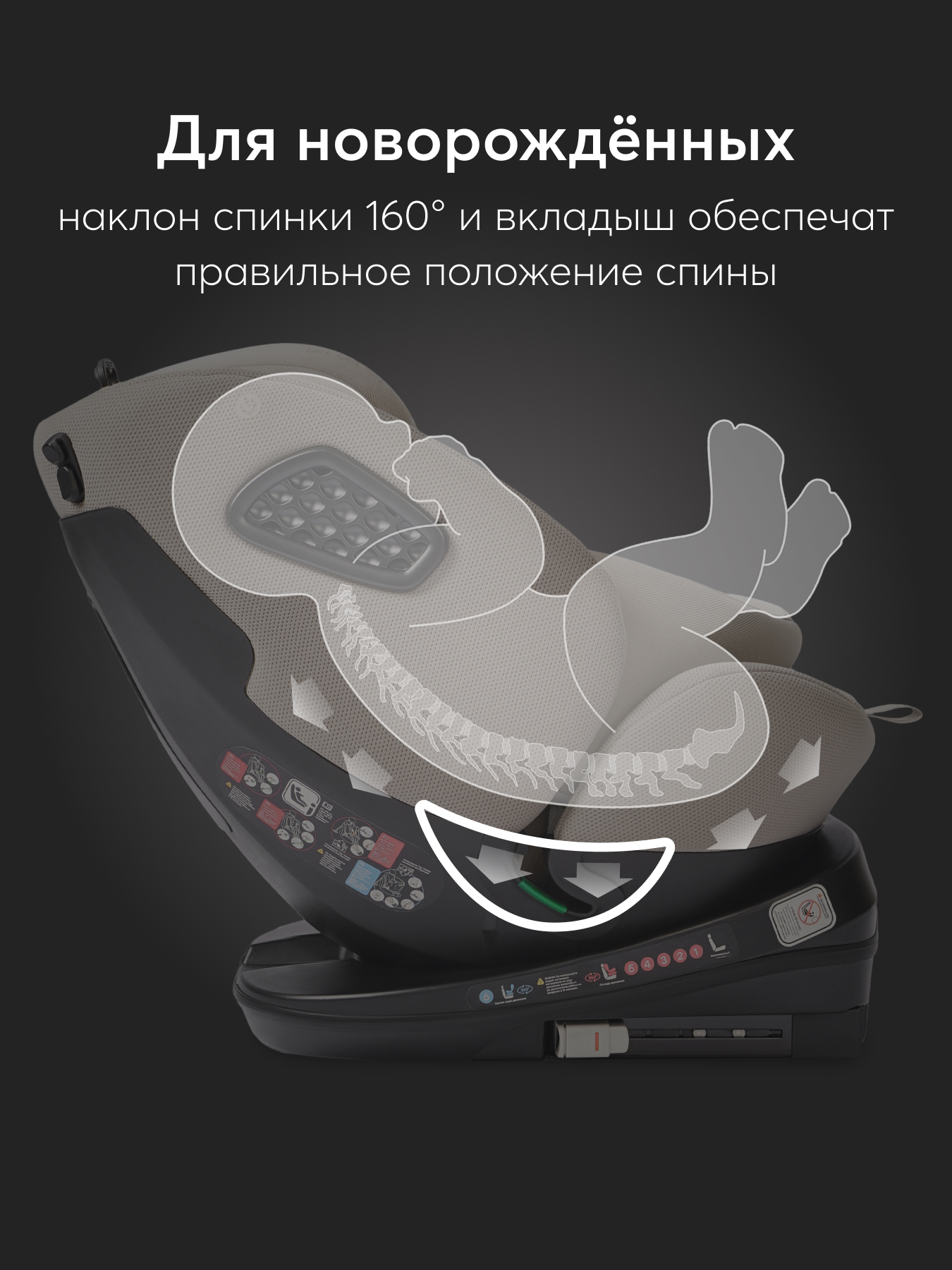 Автокресло Happy Baby Reex Isofix 0+/1/2/3 (0-36 кг) серый - фото 4