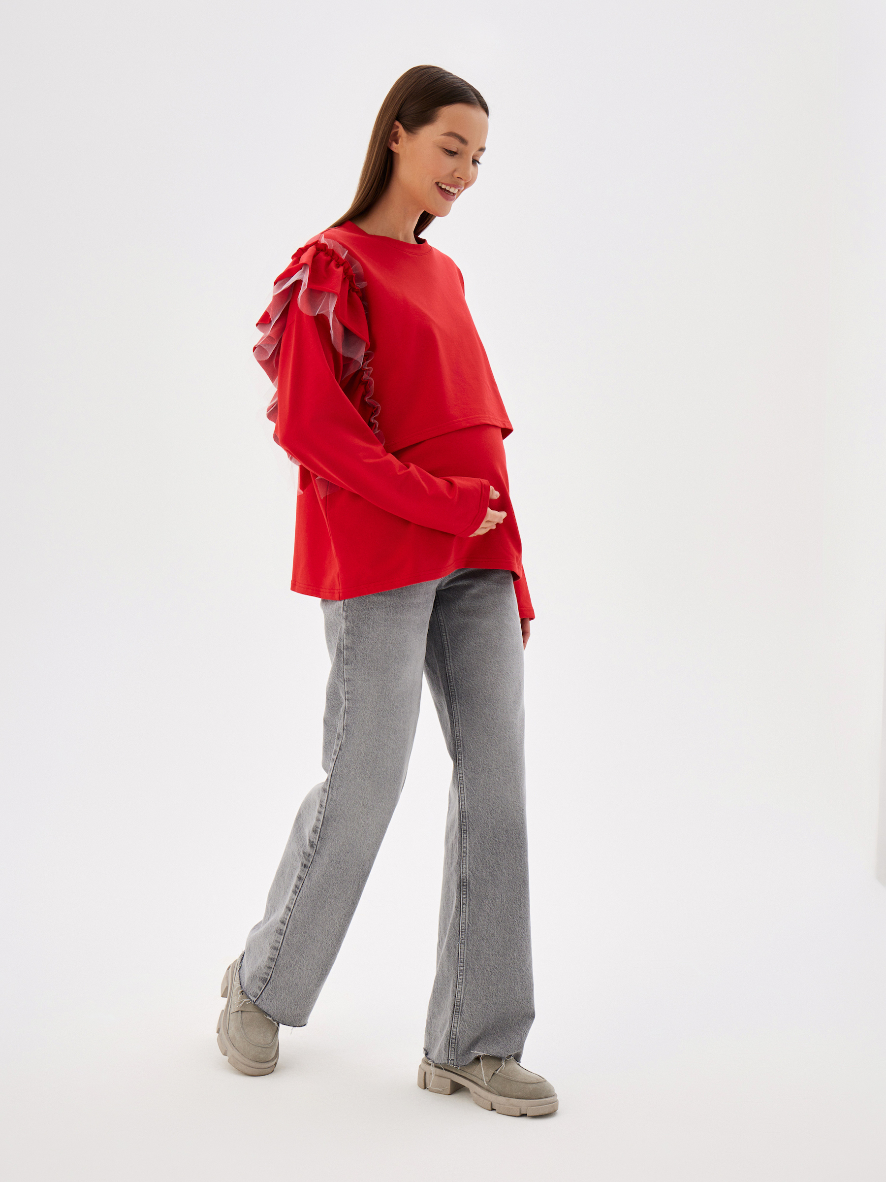 Лонгслив для кормящих Proud Mom ЛВОЛ-0500-красный - фото 7