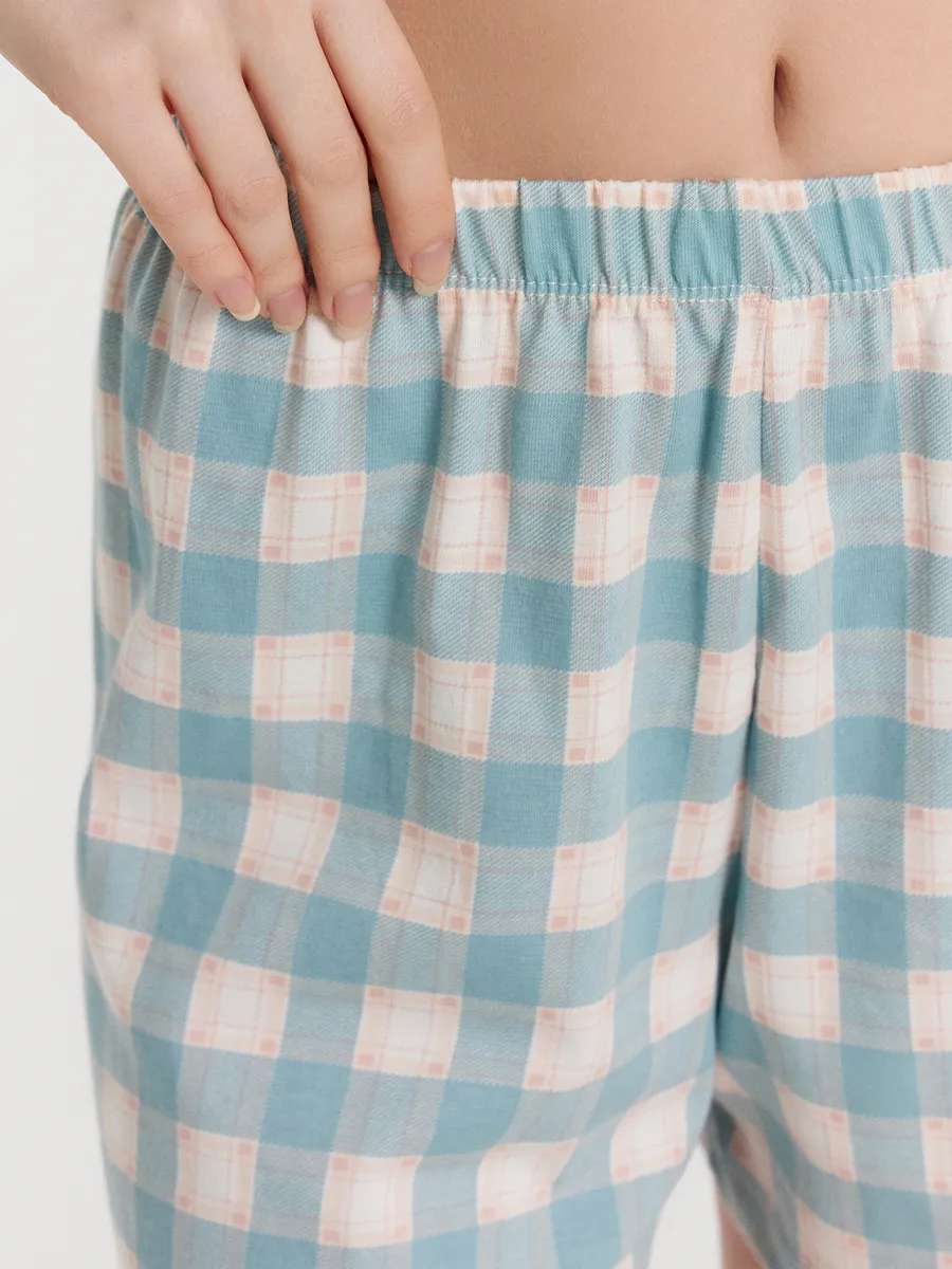 Пижама Mark Formelle (Марк Формэль) 592341/пыльная бирюза +зеленая клетка - фото 12