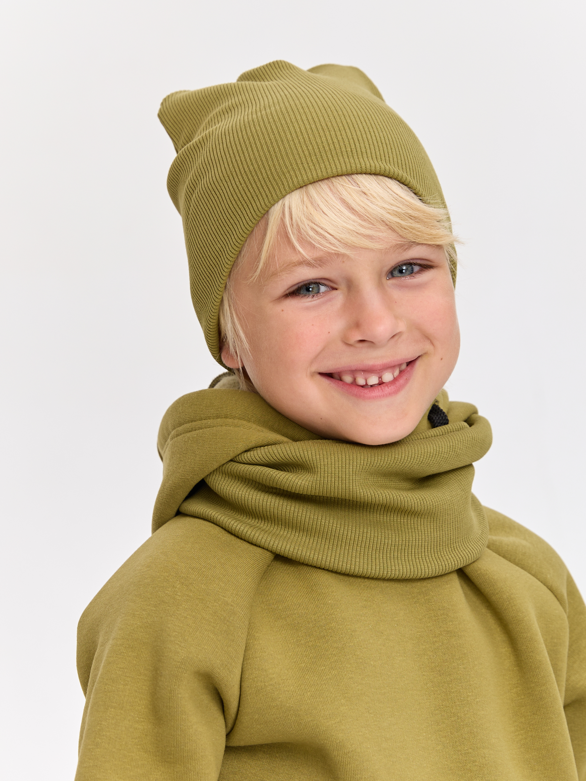 Шапка и снуд Лапушка 0258 хаки - фото 8