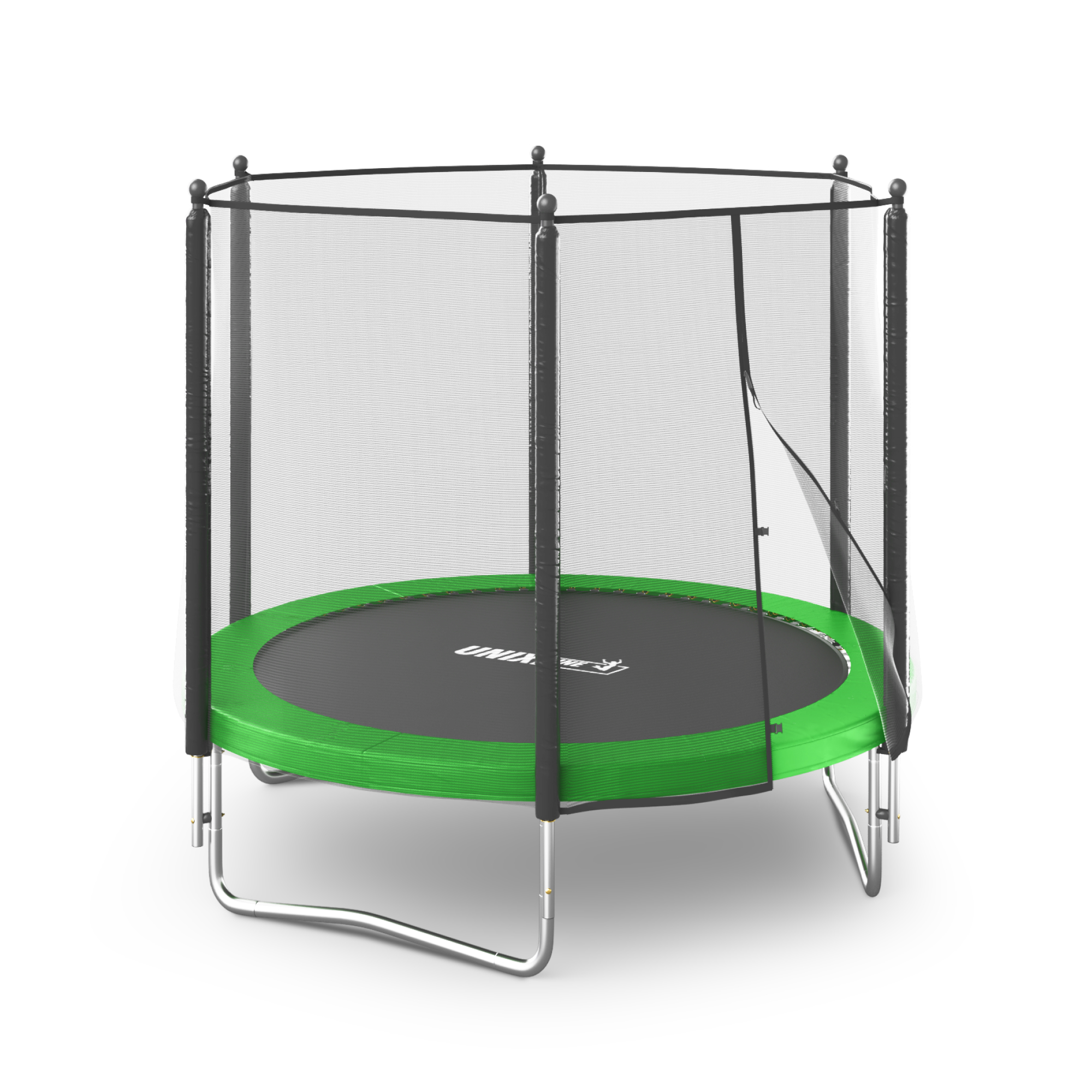 Батут каркасный Simple 8 ft UNIX line Green с внешней защитной сеткой общий диаметр 244 см до 140 кг - фото 18
