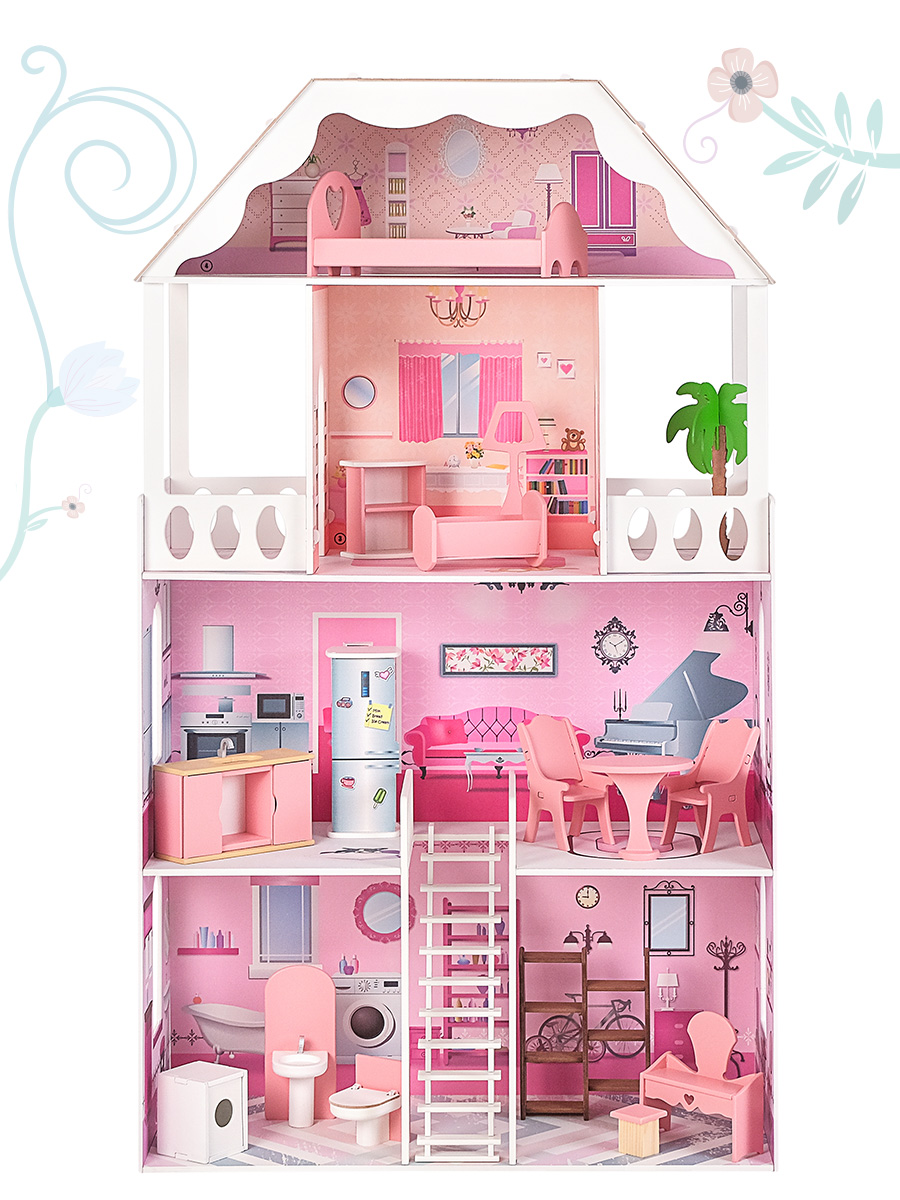 Домик для кукол PAREMO 135 см с мебелью PD318 - фото 11