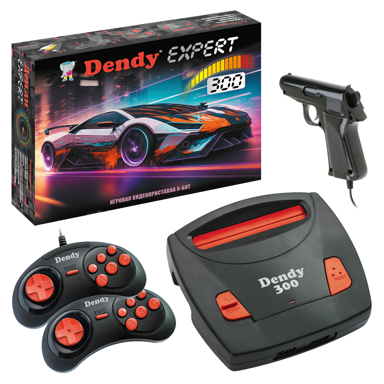 Игровая приставка Dendy Expert 300 с пистолетом - фото 1