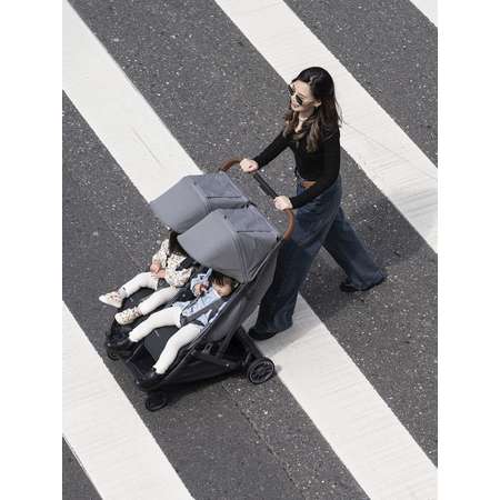 Коляска прогулочная для двойни UPPAbaby Minu V3 DUO серый